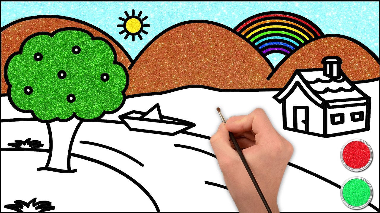 Scenery Drawing ✏️🎨 | Step By Step Drawing For Beginners | Chiki Art Hindi