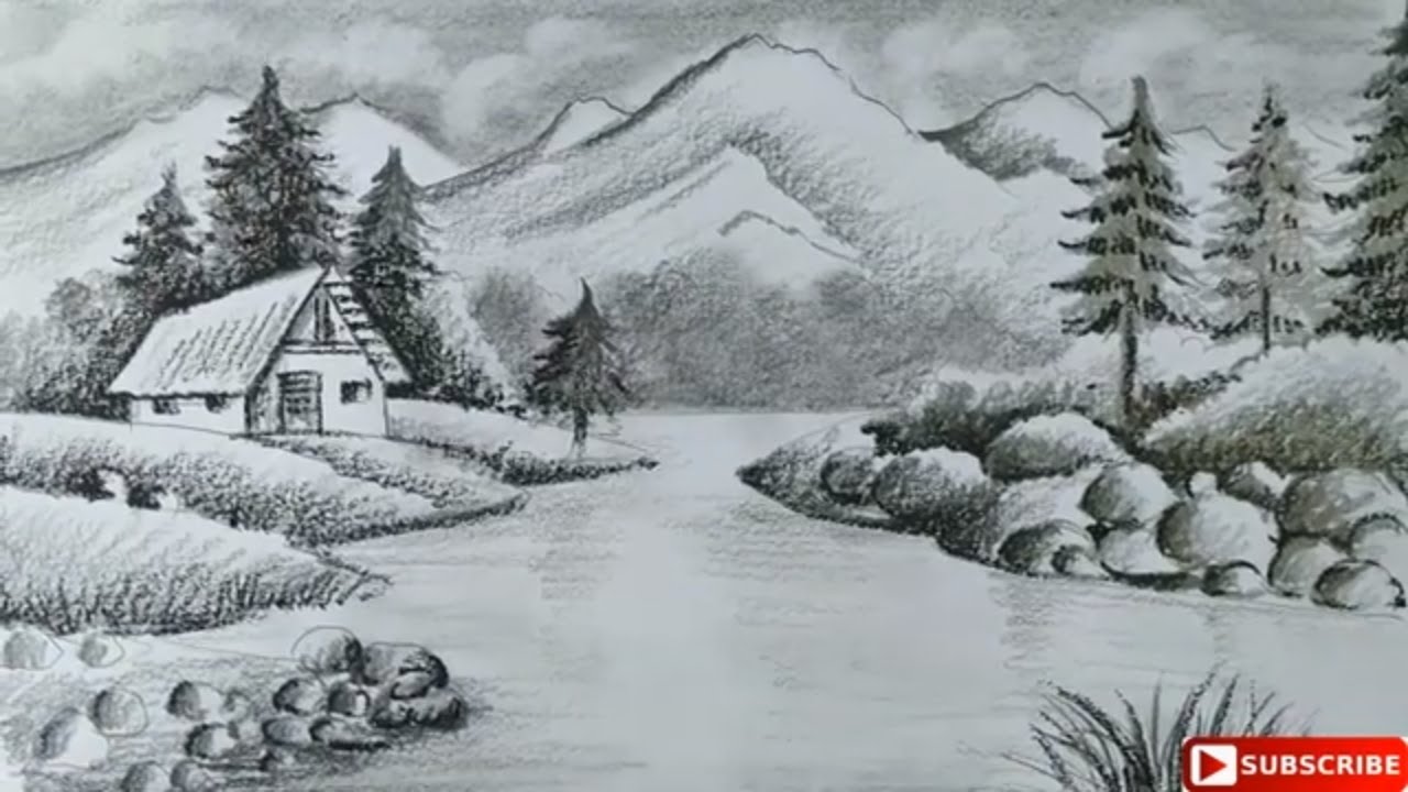 Pencil Drawing Scenery Nature Scenery Pencil Sketch