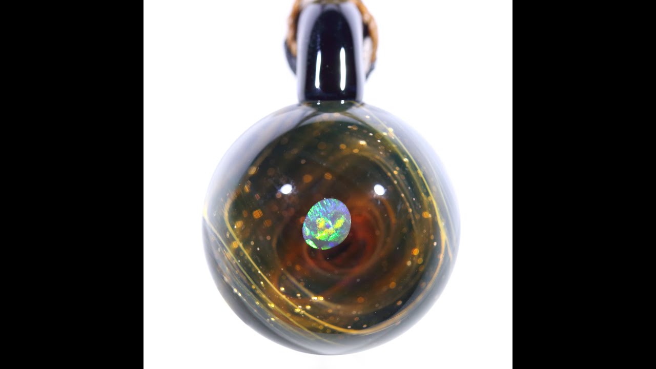 26mm Galaxy Glass Pendant 宇宙ガラスペンダント (螺旋状銀河） no