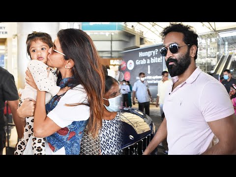 Manchu Vishnu & Family Spotted @ Hyderabad Airport | Manchu Lakshmi | Celebrities Airport Videos