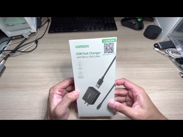 Ugreen USB Fast Charger With Micro USB Cable Unbox Only
