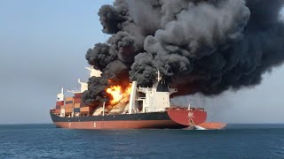 10 minutes ago...! As Russia's largest cargo ship carrying oil sinks in Crimea