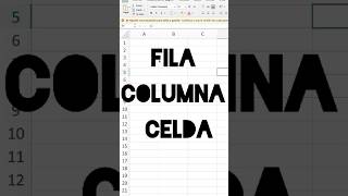 Celda fila columna en Excel #excel#excelparaprincipiantes