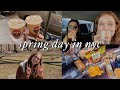 a lil nyc vlog: grocery shopping, coffee, central park, picnic, &amp; biking :)