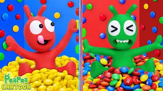 100 Mystery Buttons and more funny challenges for kids - Kid Learning - Pea Pea Cartoon
