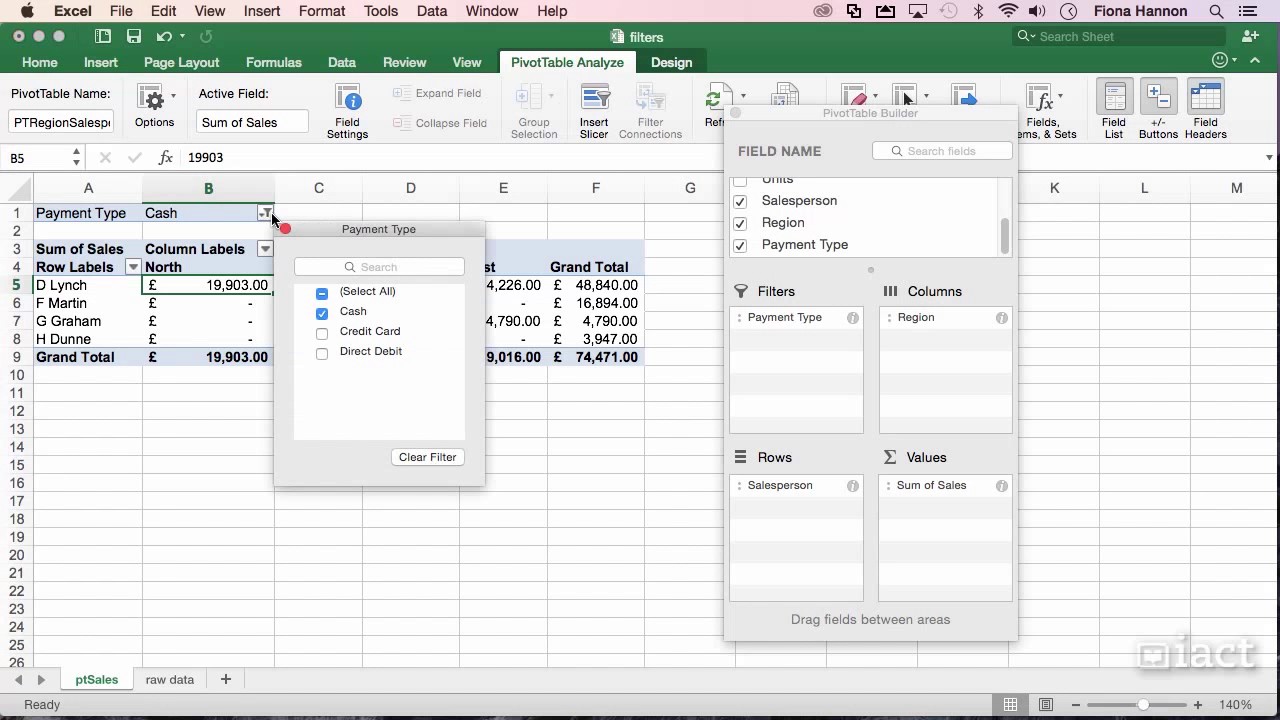 excel for mac 2008 filter on a column