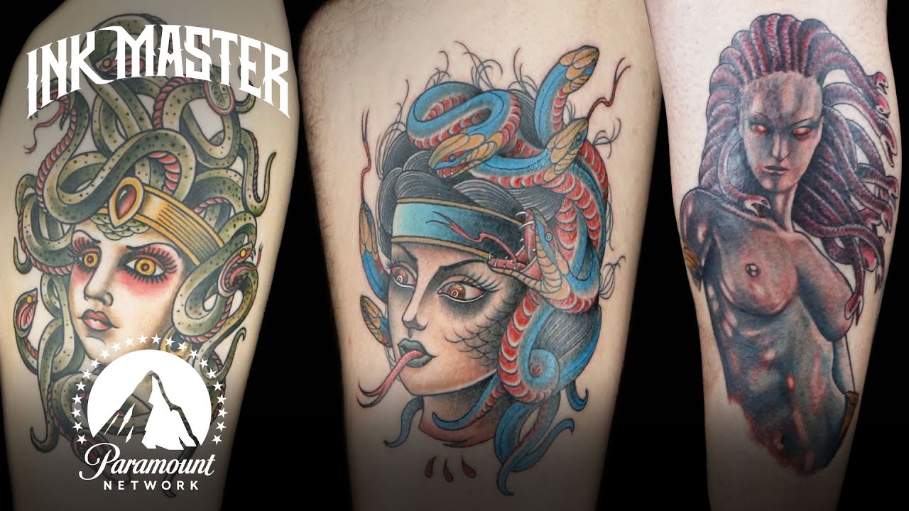 Javi Wolf  Watercolor Medusa Tattoo Tattooed by