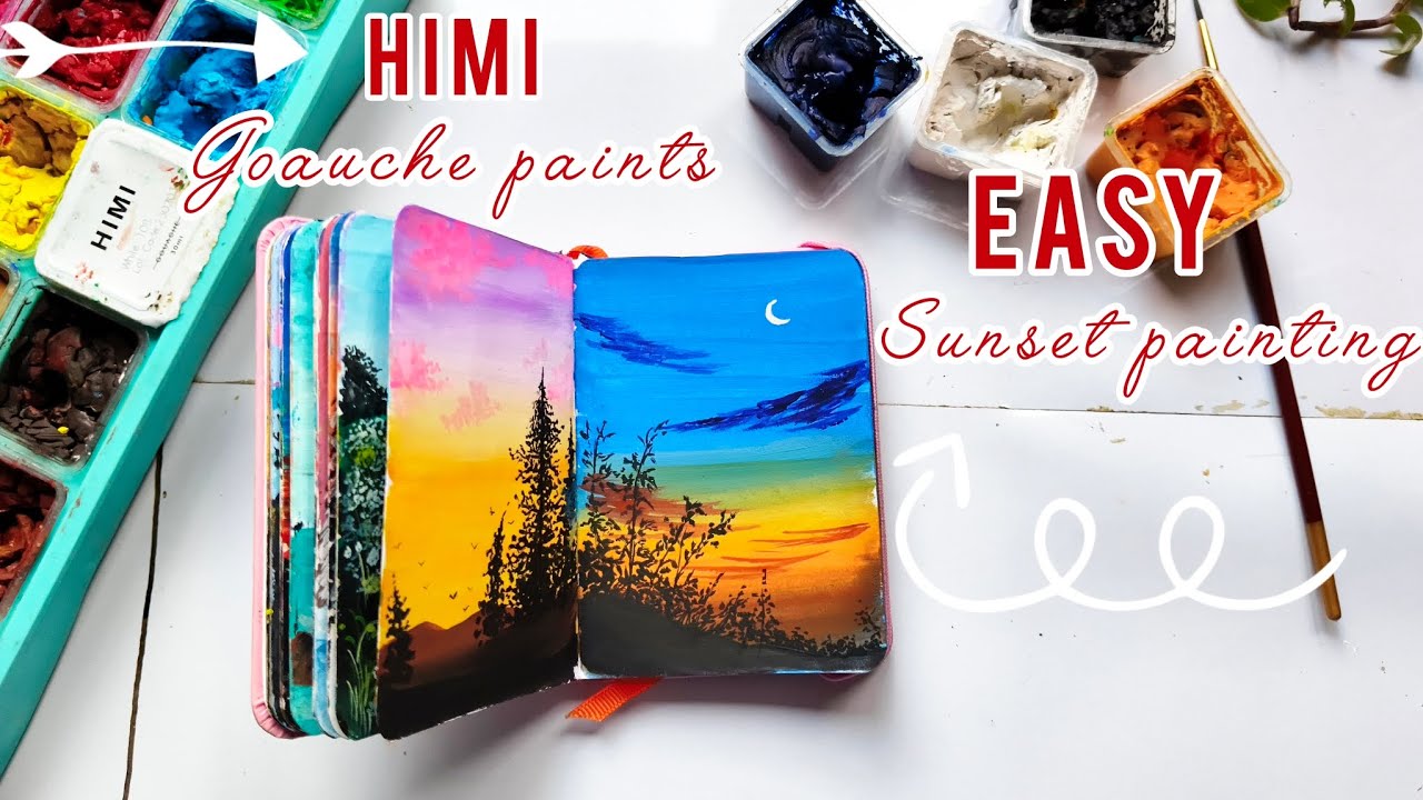 Sunset painting for beginners/easy sunset art for beginners step by ...