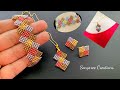 Simple Square stitch jewelry set || Super easy tutorial