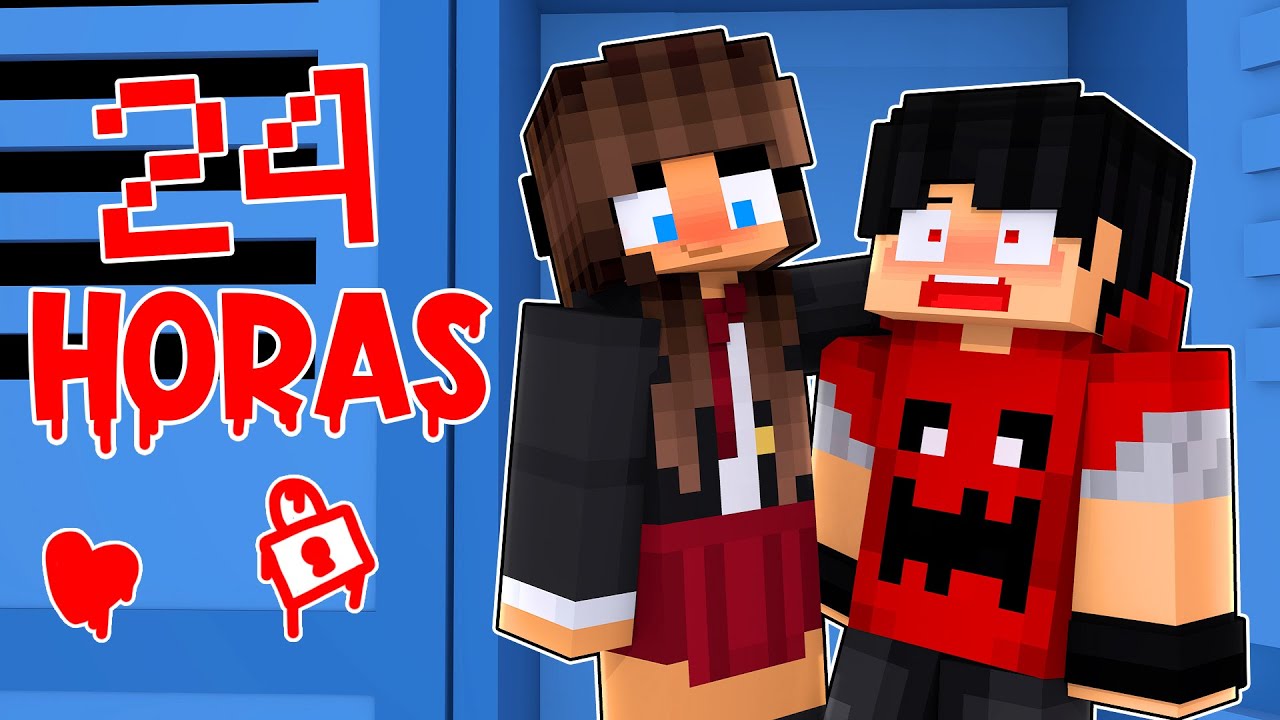 Fiquei PRESO 24 HORAS com a minha CRUSH no Minecraft