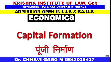 ECONOMICS -  CAPITAL FORMATION / BALLB BA  B.COM