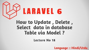 Laravel 6 Tutorial Part 18 : How to Update,Select,Delete Data from Database Table via Model | Hindi