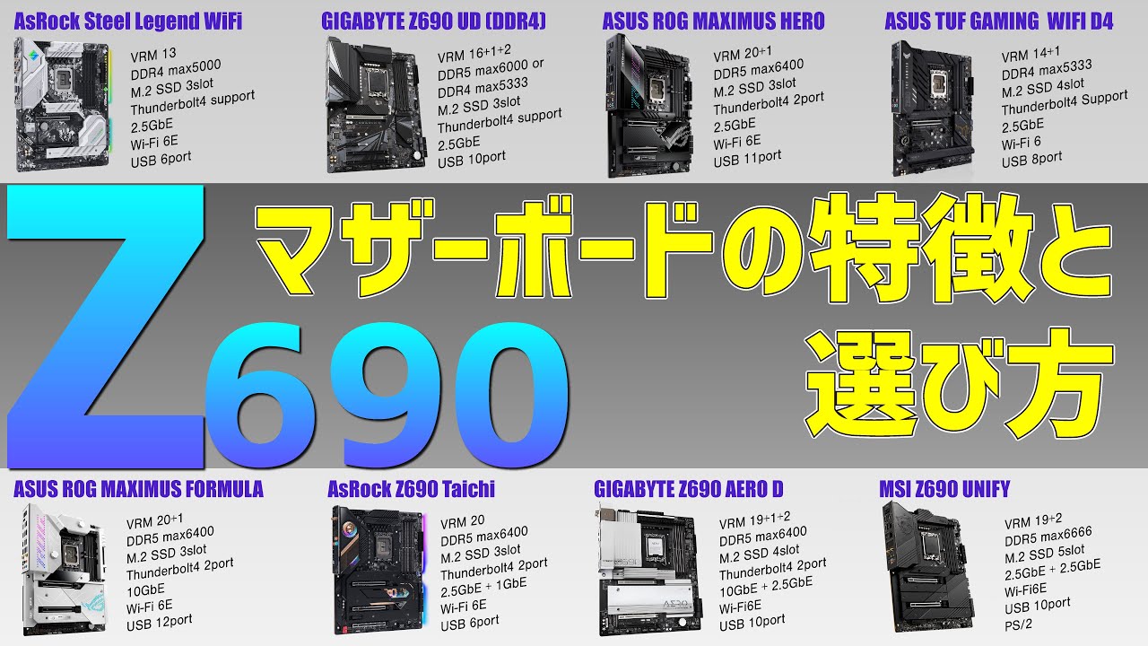高級化？入手性は？Z690マザーボードはメモリの種類から選ぼう