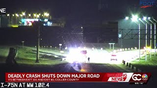7-vehicle crash leaves 1 dead, shuts down I-75 for hours - YouTube