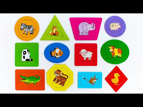 Educational Video For Toddlers - Shapes and Animals in English!