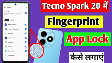 tecno Spark 20 app lock fingerprint setting | how to set app lock fingerprint tecno Spark 20