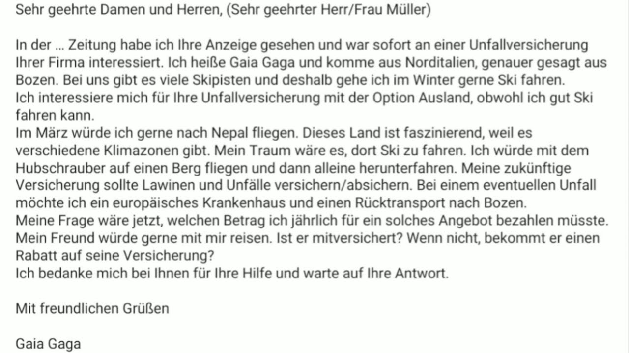 Deutsch Englisch Sehr Geehrte Damen Und Herren Texte für die B1 und B2 Prüfung: Sehr geehrte Damen und Herren, (Sehr