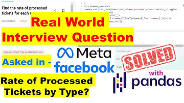 Facebook Data Analytics/Science Interview Question SOLVED with Python Pandas | Medium Difficulty