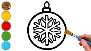 christmas ornament drawing painting and coloring for kids toddlers lets draw paint together