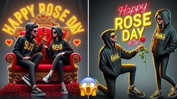 Happy Rose Day Name Video Editing | Rose Day Couple T-Shirt Name Video Editing | Ai Photo Editing