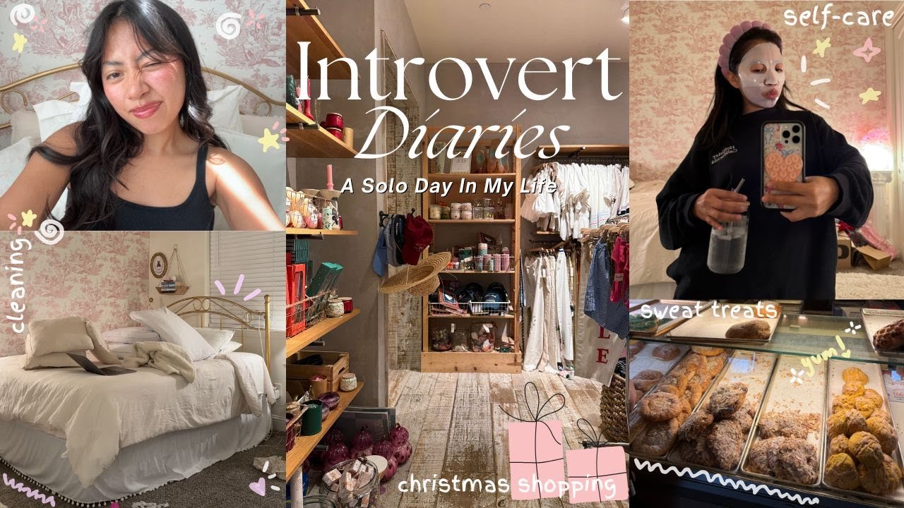 Introvert Diaries | self care nights, Christmas shopping & messy rooms 🎀🤍✨
