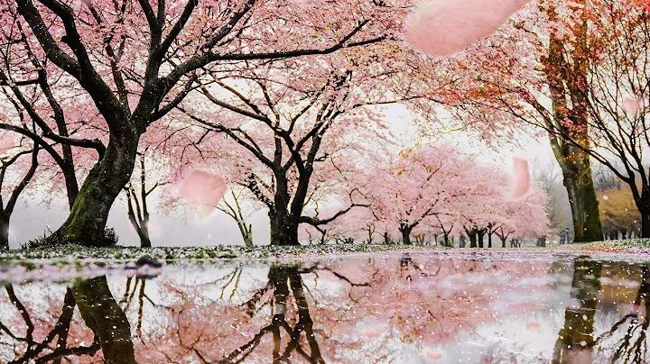 Spring Rain Ambience - Relaxing rain and birds sounds for sleep with falling cherry blossoms - DayDayNews