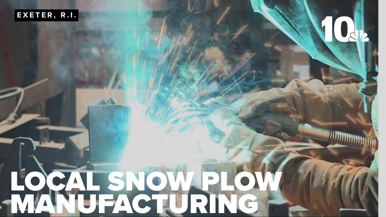 Snow plow manufacturer welcomes winter weather - YouTube