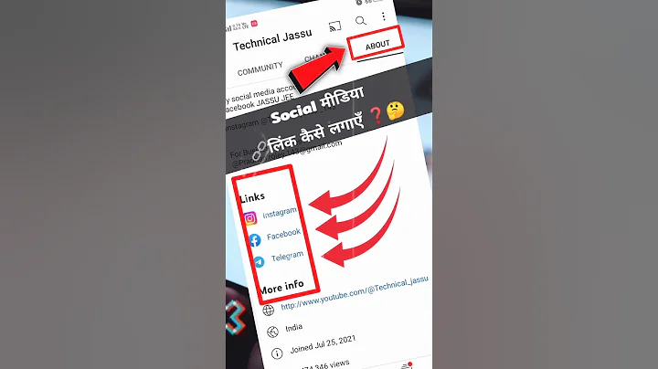 how to add instagram link to youtube channel | Youtube link | #shorts