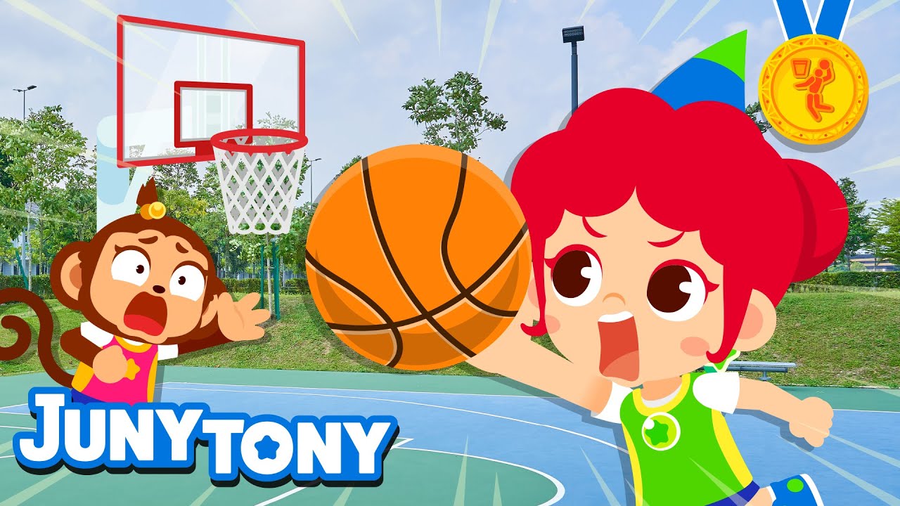 Basketball 🏀 | Shoot Higher! Slam Dunk! Let’s Play Basketball! | Sports Song for Kids | JunyTony