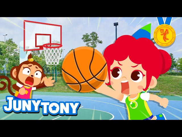 Basketball 🏀 | Shoot Higher! Slam Dunk! Let’s Play Basketball! | Sports Song for Kids | JunyTony class=
