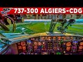 Asl boeing 737300 cockpit algiers to paris cdg