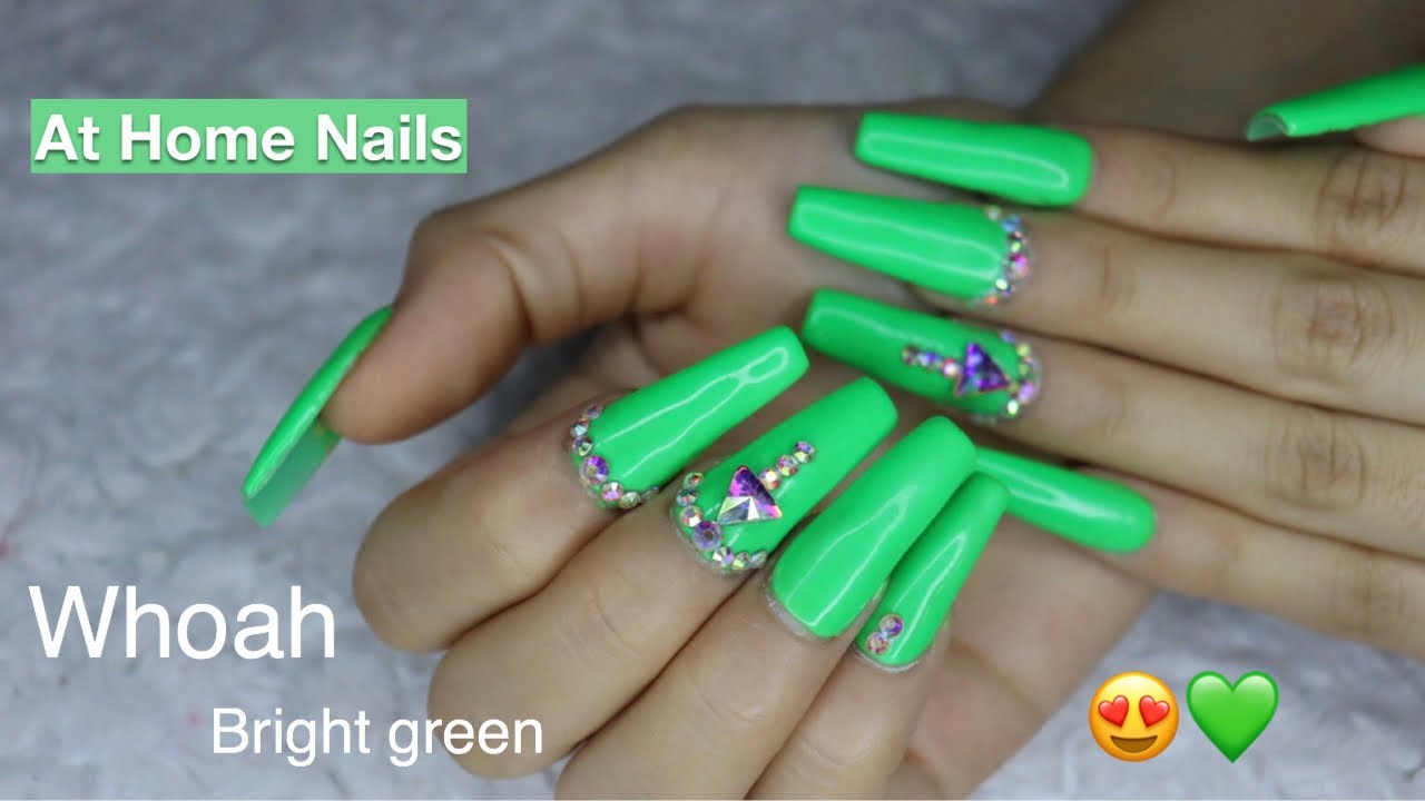 Dark green teal nails bling medium natural oval press on nails apres tips  hearts | eBay