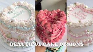 [4k] Most Amazing Vintage Cake Decorating Piping Techniques | Trending Heart Shape Cake Designs