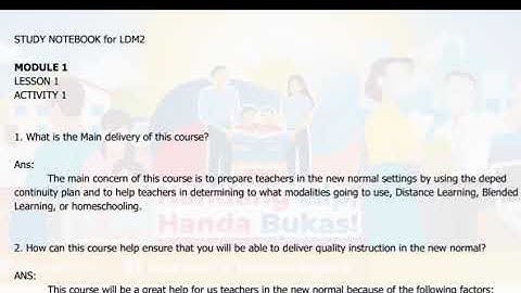 LDM2: MODULE 1 (Answer Key) with soft copy