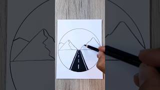 Dibujos de Paisajes  Como Dibujar un PAISAJE  a Lapiz Autopista #arte #shorts