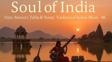 Soul of India: Sitar, Bansuri, Tabla & Veena with Scenic Landscapes | Traditional Indian Music | 4K