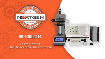 NG-1000CCD FA: Installation and Operation Guide | Micro Vickers and Knoop Hardness Tester | NextGen