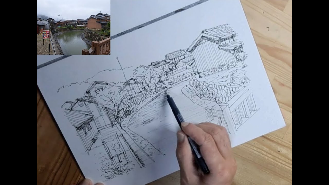 建築士の私が風景スケッチの描き方お見せします！