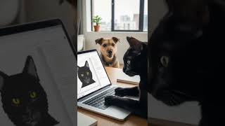 dog coding vs cat coding 💪🏾🤫 #tech #animals #memes #coding #fighter #memecoding