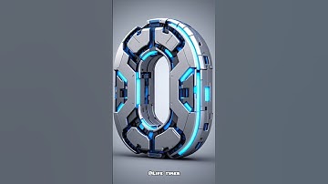 🛸 Futuristic Numbers 9-0 | Countdown with Cool Voice #countdown #timer #shorts