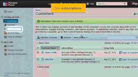 How to activate or suspend a customer or subscription in Plesk