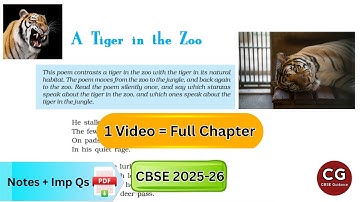 “A Tiger in the Zoo" (Class 10): Understand the Poem