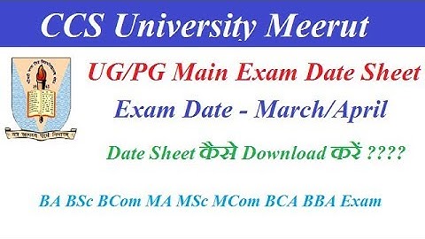 CCS University Date Sheet 2019 || BA BSc BCom MA MSc MCom Time Table