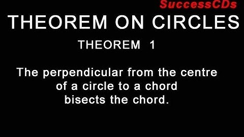 Theorem on Circles CBSE Class IX ICSE Class X (Perpendicular Theorem)