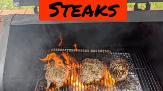 Pellet Smoker Grilled Steaks, Green Mountain Grills Daniel Boone