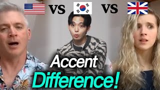 Koreans React to U.S vs U.K Accent Difference!