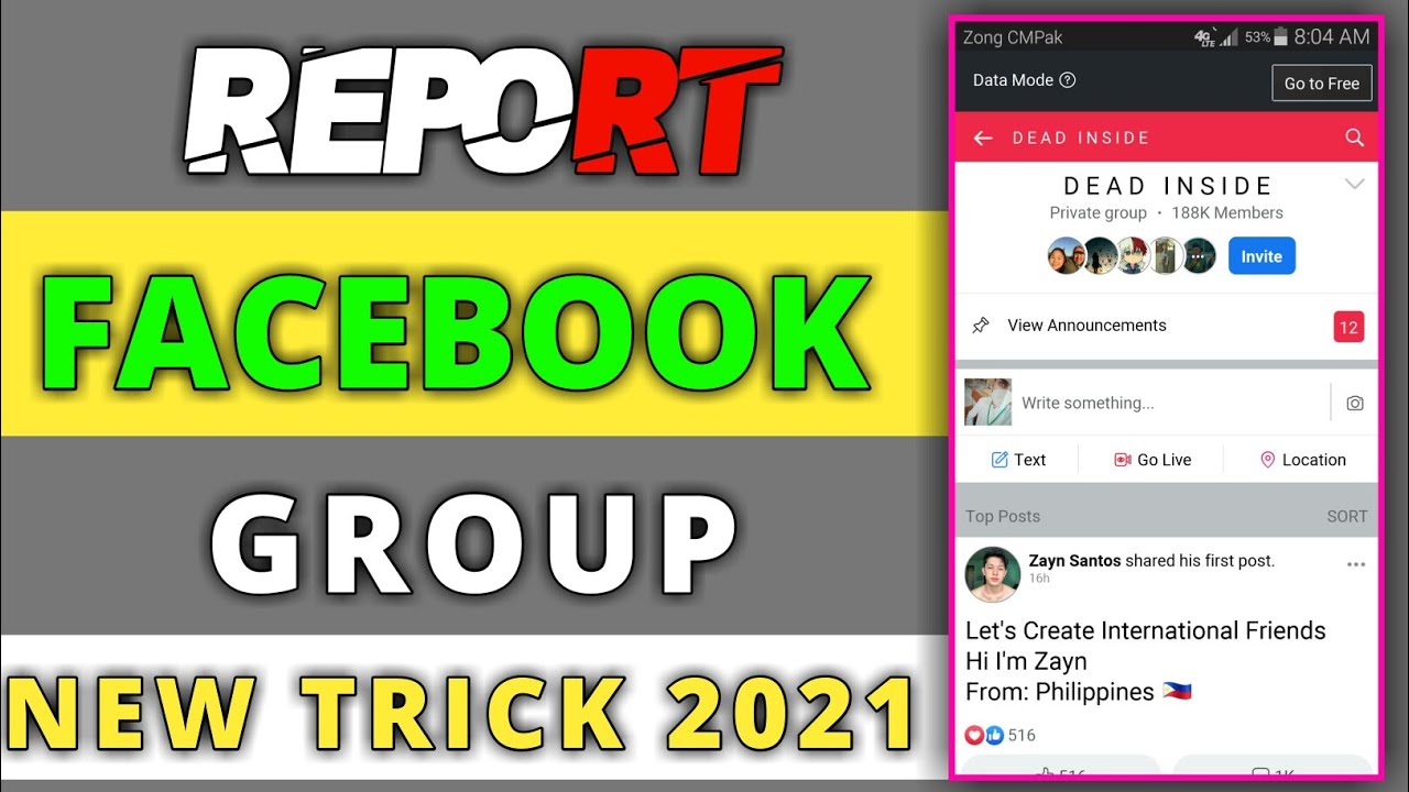 facebook report group