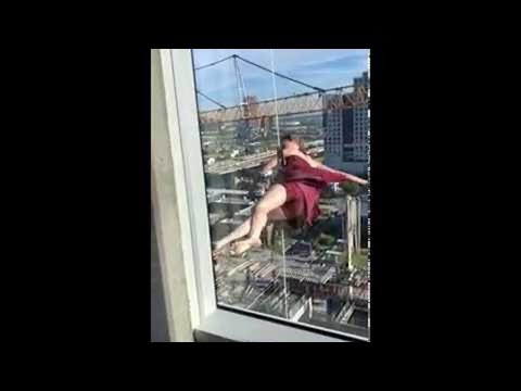 Woman Does Risky Hise Rope Dancing