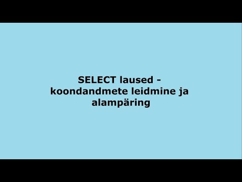 Video: Mis on üks alampäringute kategooriatest?