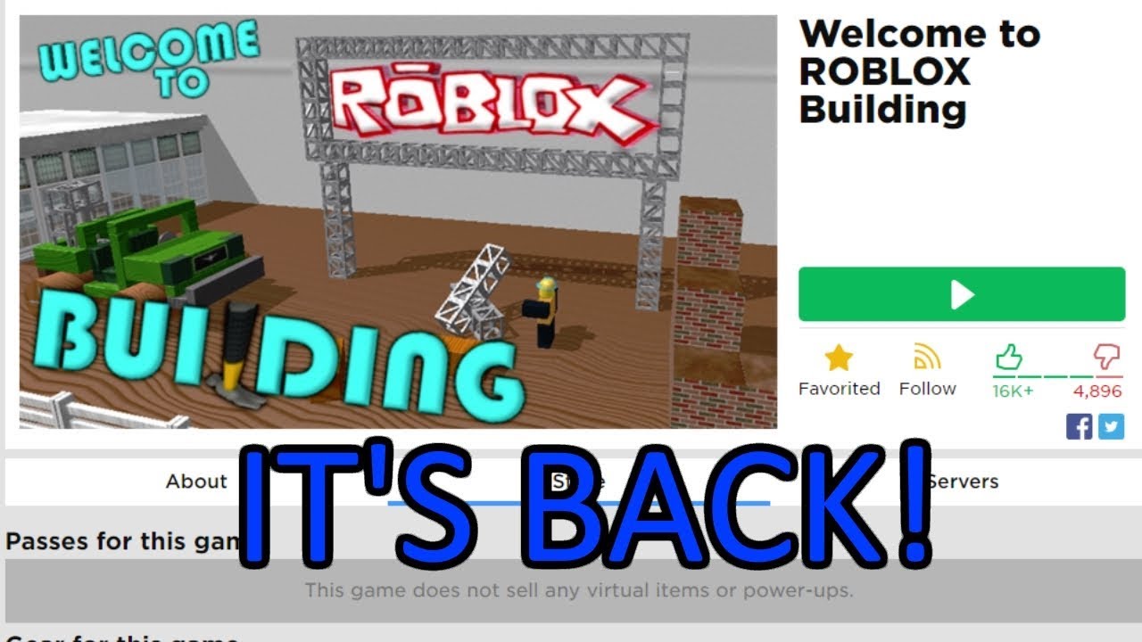 The Good Old Welcome To Roblox Building Is Back Youtube - stamper build v511 roblox